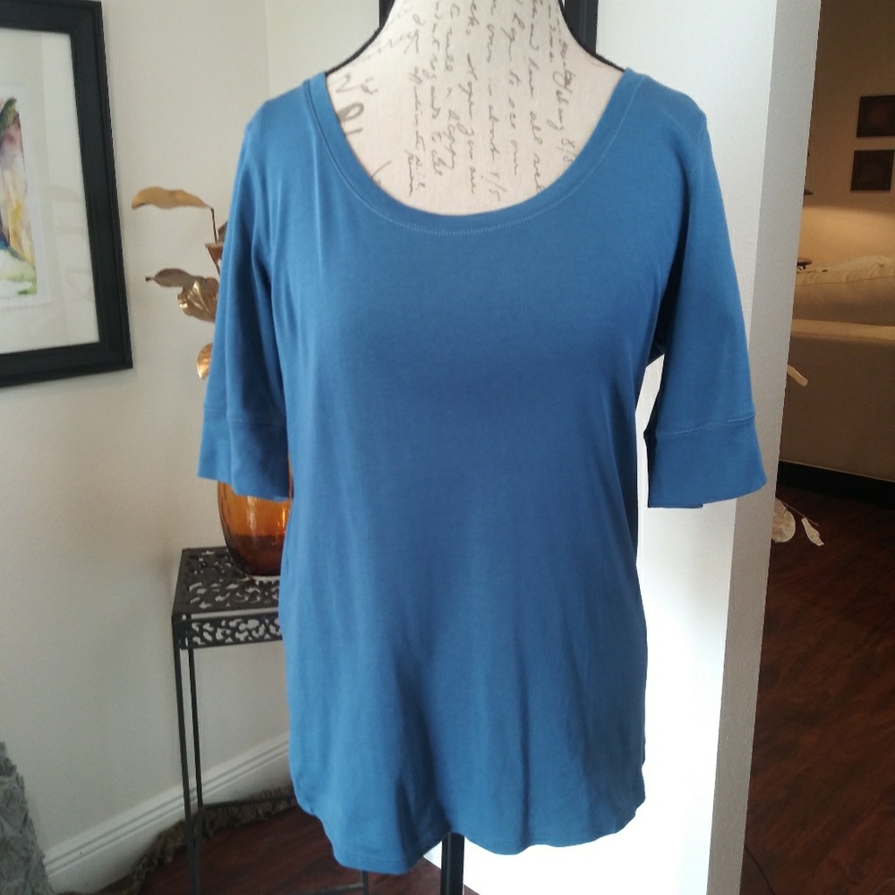 J. Jill Pima Cotton Blue TShirt. Sz. Med.